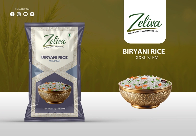 Premium 1121 Steam Basmati Rice – XXXL Extra Long Grain Biryani Rice